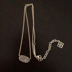 Kendra Scott Elisa platinum drusy necklace